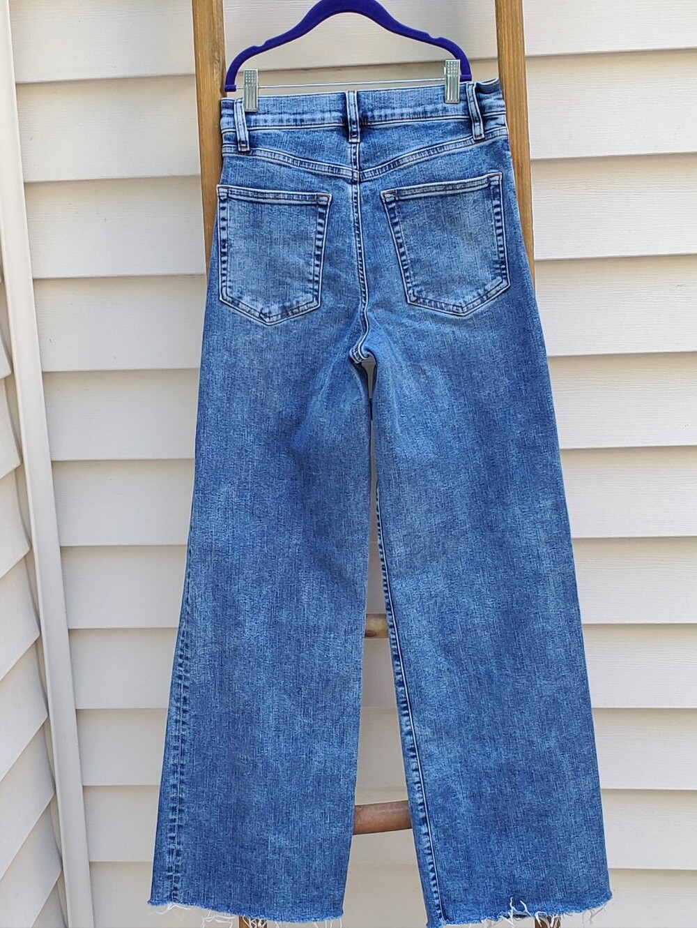 Frame Le Slim Palazoo Wide-Leg Cut-Hem Jeans Size 27 - Picture 3 of 6